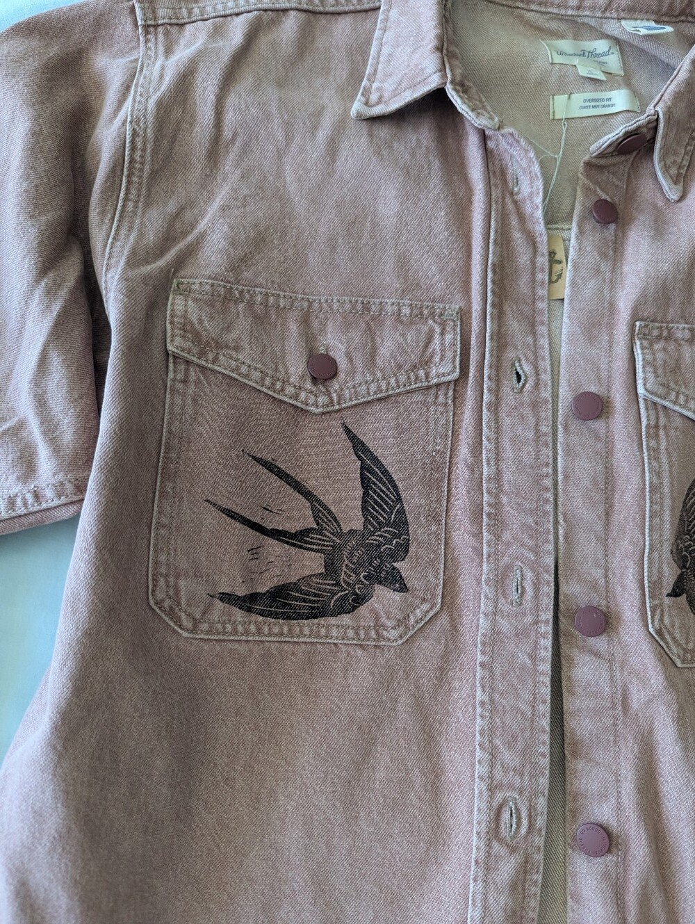 Swallow Bird Block Printed Jacket/Shacket - Picture 3 of 8
